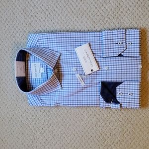 NWT Men's Dress Shirt, slim fit, CON.STRUCT, 15 32/33, light blue.